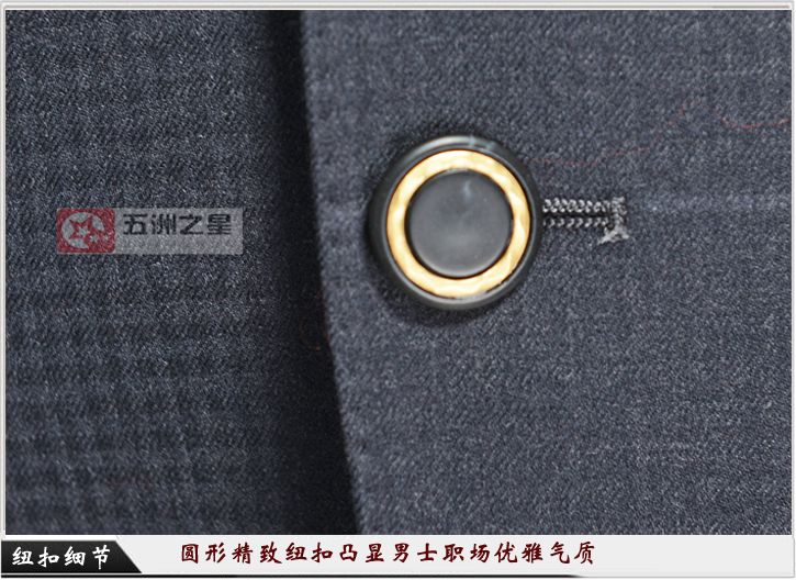 商務(wù)男士?jī)闪？坌奚砺殬I(yè)裝F001紐扣細(xì)節(jié)展示